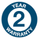 two year warranty logo